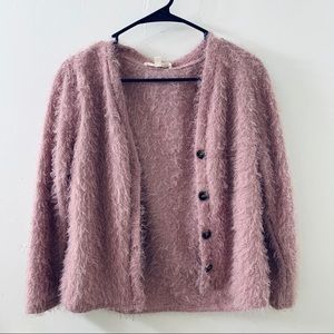 Light Pink Fuzzy Cardigan